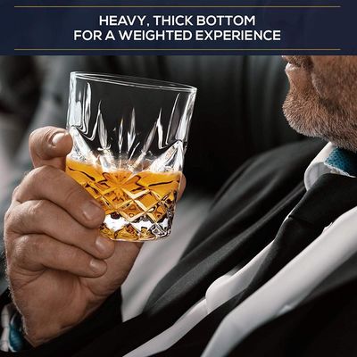 kwaliteit Oud-fashioned loodvrije, geïmprimeerde 10 oz whisky glazen, whisky proefglasjes. fabriek