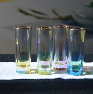 kwaliteit Gepersonaliseerde INS-gradiëntkleur Goud Rimp Unieke Shot Glass Set fabriek