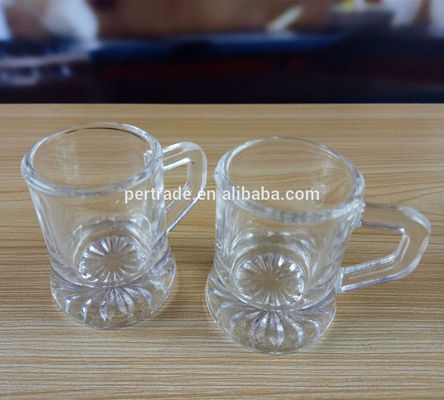 kwaliteit Pas Unieke Geschotene Glazen, Mini Shot Glasses With Embossed-Bodem aan fabriek