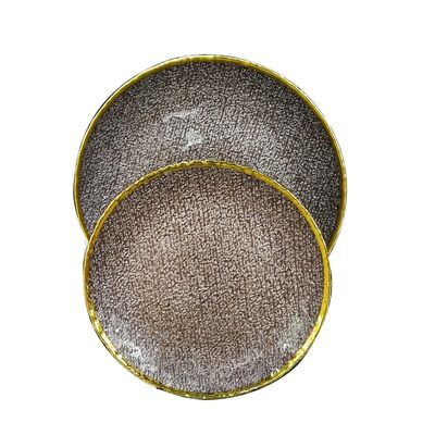 kwaliteit Goudkleurig dessert glas oplaadplaten, decoratieve oplaadplaten voor bruiloft fabriek