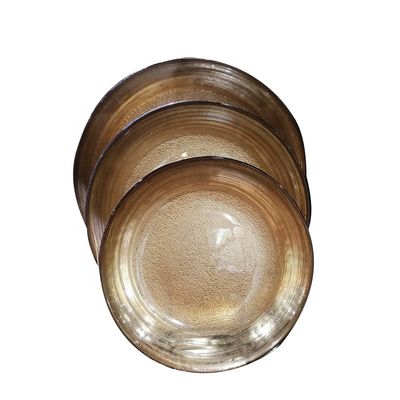 kwaliteit Goudkleurig dessert glas oplaadplaten, decoratieve oplaadplaten voor bruiloft fabriek