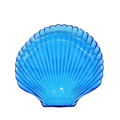kwaliteit Ocean-serie Sea Shell Blauw glas oplaadplaat voor dessert fabriek
