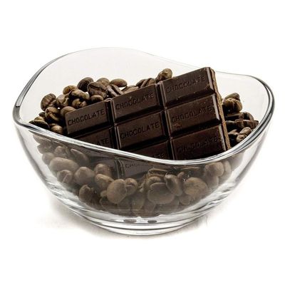 kwaliteit Transparante duurzame golfrand glazen laadplaten, Fruit Salad glazen schaal fabriek