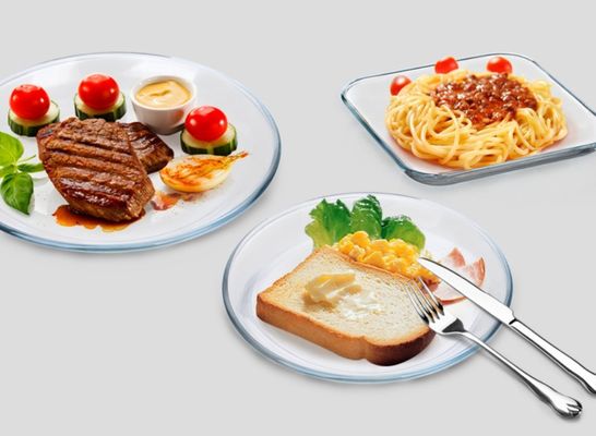 kwaliteit Warmtebestendige borosilicaat ronde laadplaten voor microwave fabriek