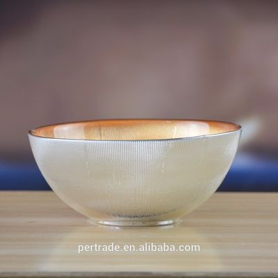 kwaliteit Zilvergoud versierde glazen laadplaten voor salade kom fabriek