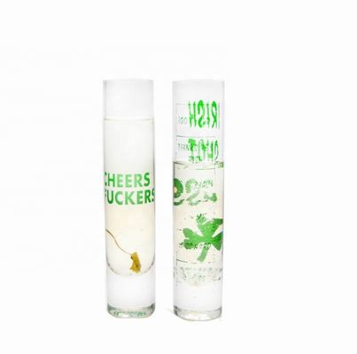 kwaliteit Lange glinsterende kristalcocktailbrillen met kleur decal fabriek