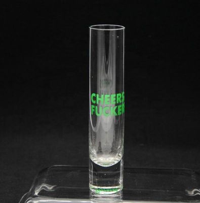 kwaliteit Lange glinsterende kristalcocktailbrillen met kleur decal fabriek