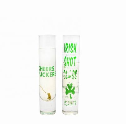 kwaliteit Lange glinsterende kristalcocktailbrillen met kleur decal fabriek