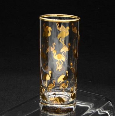 kwaliteit Golden Flamingo Printed Crystal Highball Glassen Voor Restaurant fabriek