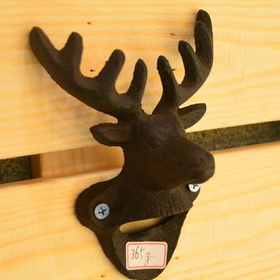 kwaliteit Home Decor Deer Head Bruin Roest Gegote ijzeren flesopener fabriek