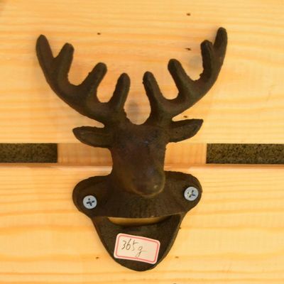 kwaliteit Home Decor Deer Head Bruin Roest Gegote ijzeren flesopener fabriek