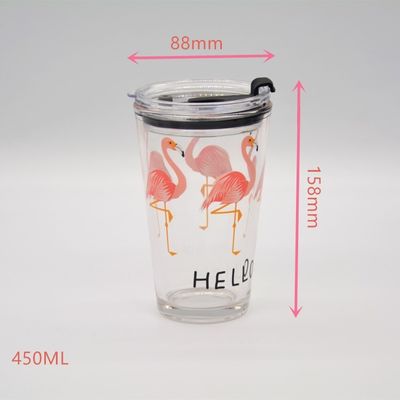 kwaliteit Verzorgd glazen kopje met deksel en silicaat stro Cocktail Tumbler Drinkglas fabriek
