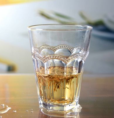 kwaliteit Stemloze embossed meervoudige tangent 10 oz glazen tumbler fabriek