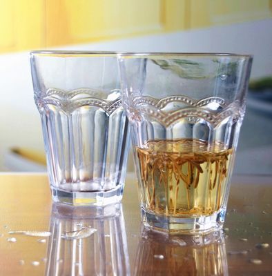 kwaliteit Stemloze embossed meervoudige tangent 10 oz glazen tumbler fabriek