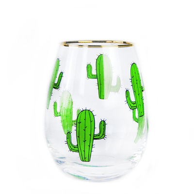 kwaliteit Handgeschilderde gouden rand wijnglas tumbler met kleur decal fabriek