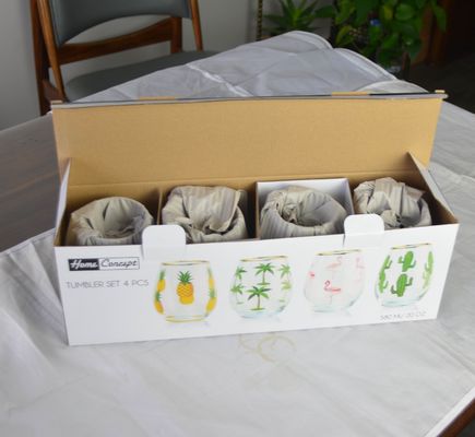 kwaliteit Handgeschilderde gouden rand wijnglas tumbler met kleur decal fabriek