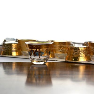 kwaliteit Hoogwaardige luxe gouden decal versierde tumbler drinkglassen fabriek