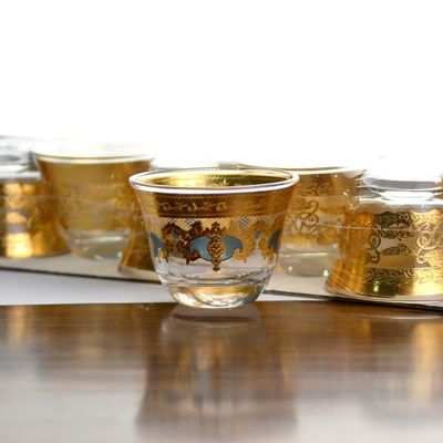 kwaliteit Hoogwaardige luxe gouden decal versierde tumbler drinkglassen fabriek