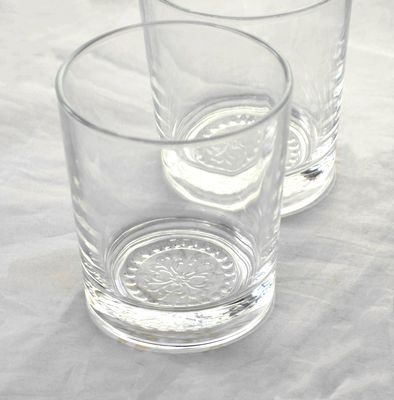 kwaliteit Groothandel Concise Tumbler Drinkglassen Op maat gemaakte bloemenpatroon dubbele oude glasbeker fabriek