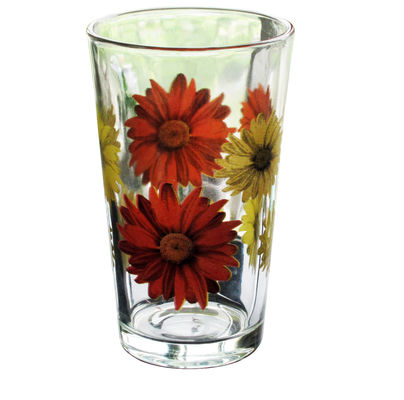 kwaliteit Zilk gedrukte bloeiende Daisy 16 oz Highball glazen fabriek