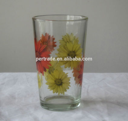 kwaliteit Zilk gedrukte bloeiende Daisy 16 oz Highball glazen fabriek