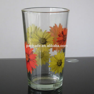 kwaliteit Zilk gedrukte bloeiende Daisy 16 oz Highball glazen fabriek