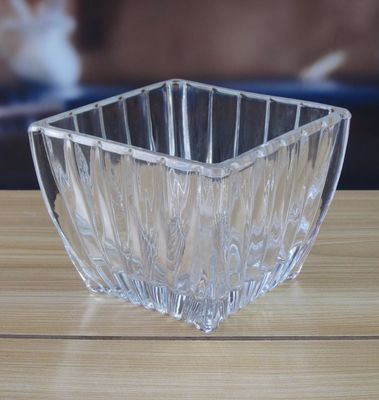 kwaliteit Vierkante optische strepen Glasopslagpotten voor snoep fabriek