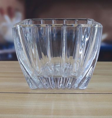 kwaliteit Vierkante optische strepen Glasopslagpotten voor snoep fabriek