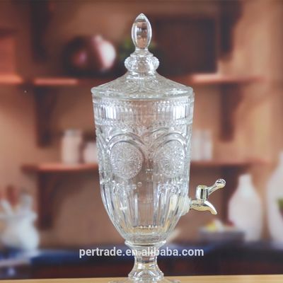 kwaliteit Diep gesneden gegraveerde glaspot met deksel. fabriek