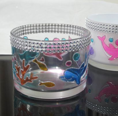 kwaliteit Met de hand geschilderde Votive Kaarshouders met Ocean Fish Pattern fabriek