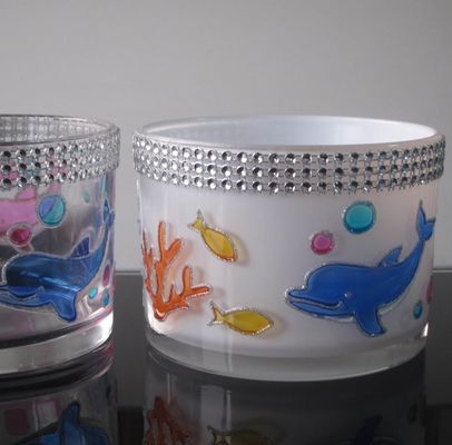 kwaliteit Met de hand geschilderde Votive Kaarshouders met Ocean Fish Pattern fabriek