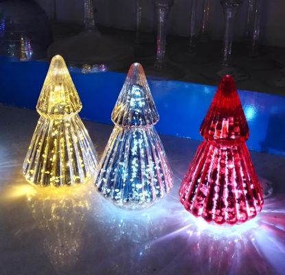 kwaliteit Handgeblazen LED Kerstglas Kaarshouders Kerstboom Patroon fabriek