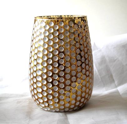 kwaliteit 3 Grootte zilveren kleur eivormige glazen kaarshouders fabriek