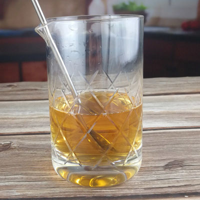 kwaliteit 550 ml kristal naadloos cocktail mengglas met handgesneden fabriek