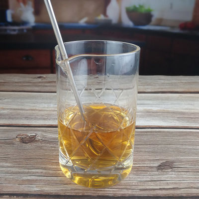 kwaliteit 550 ml kristal naadloos cocktail mengglas met handgesneden fabriek